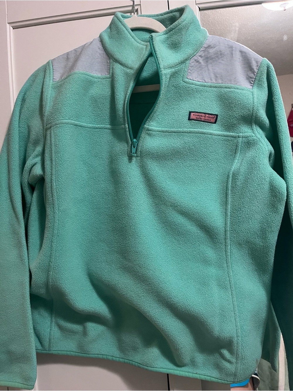 Vineyard Vines Mint Green Quarter-Zip Fleece Pullover
